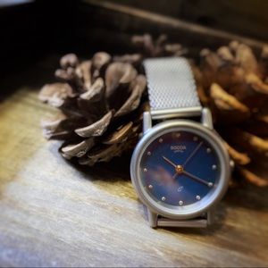 Vintage Boccia Titanium Mesh Cobalt Watch
